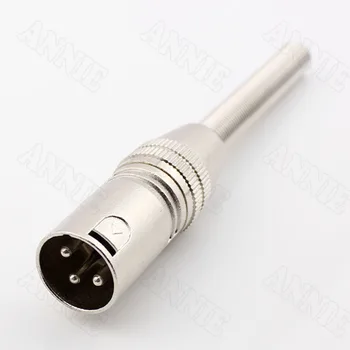 

10pcs/lot KTV Microphone Connector Male XLR Socket With Long Tail Spring 3 Pin Plug Adapter