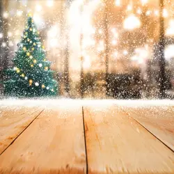 Laeacco деревянная новогодняя елка доска освещение с дизайном «Снежинка» Bokeh Baby фотография фон Индивидуальные фоны для фотостудии