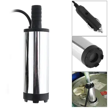 

DC 12V Universal 38MM Portable Stainless Steel Car Electric Submersible Pump Fuel Water Oil Barrel Pump with Car Charger