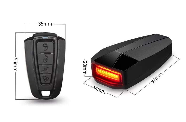 Perfect WHEEL UP Cycling Bike light Taillight Anti-theft LED Bicycle Rear Tail Light USB Intelligent Sensor Remote Control Alarm Lamp 13