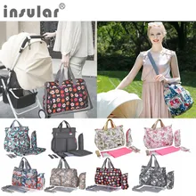 Сумка для подгузников для беременных с героями мультфильмов, Большая вместительная сумка на плечо для мам и кормящих мам, сумка в цветочном стиле для мам, сумка для детских колясок