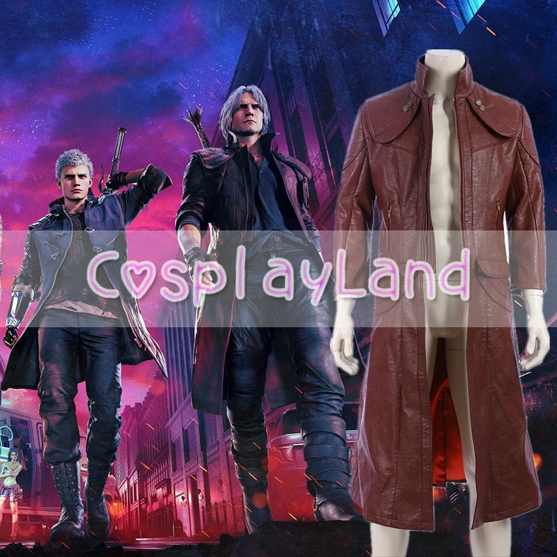 Devil May Cry 5 Dante Trench Costume Halloween Costumes Adult Men Cosplay DMC5 Fancy Coat Jacket Accessories |