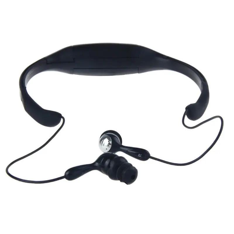 

4GB Waterproof Diving IPX8 MP3 Music Player Earphone For Swimming Surfing Black