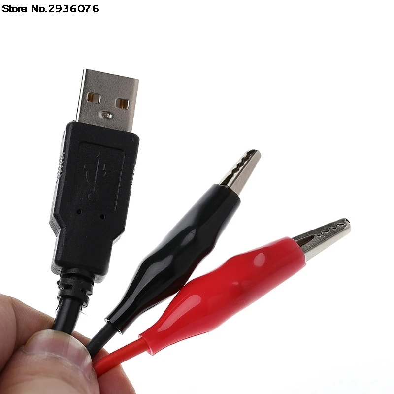

Copper Alligator Clips with Wire Male USB Connector Test Leads Crocodile Clamp