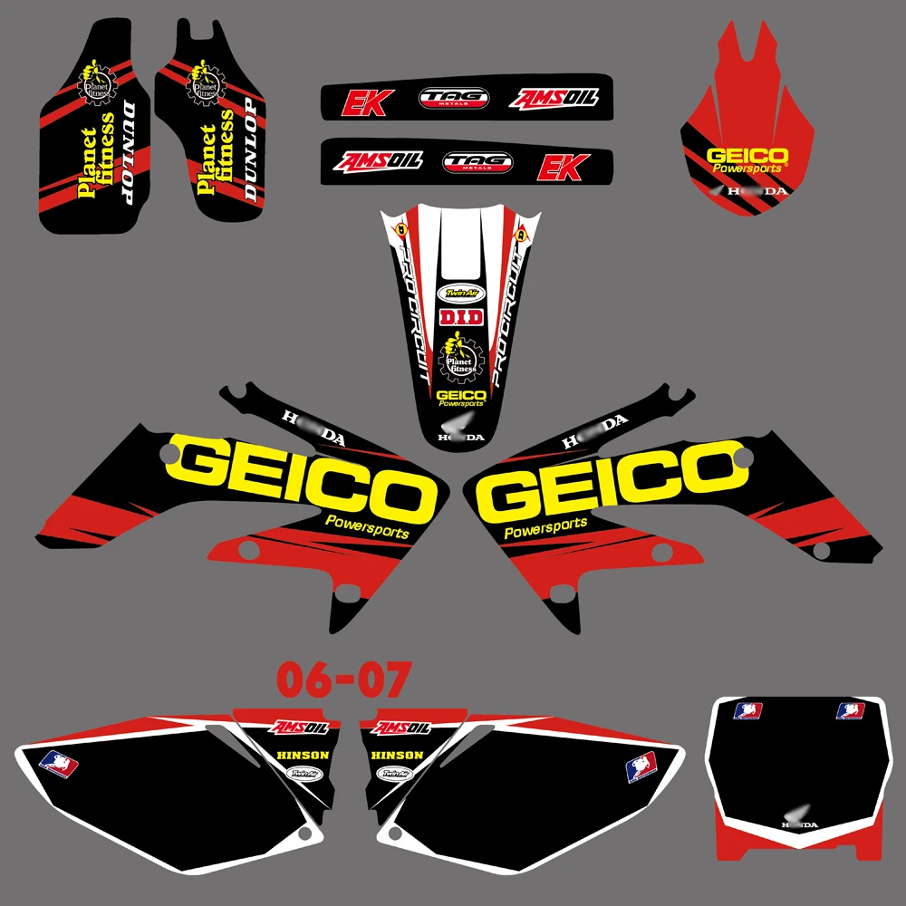 Набор стильных наклеек для Honda CRF250 CRF250R CRF 250 250R 2004 2005 2006 2007 2008 2009|Наклейки и стикеры|