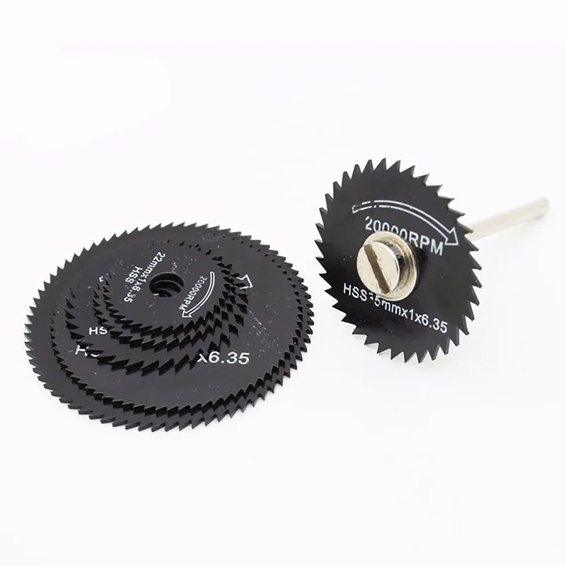 

6Pcs HSS Saw Blades For Metal Dremel Rotary Tool Cutting Discs Wheel + 1 Mandrel For Metal Dremel Rotary Tools MY16_35