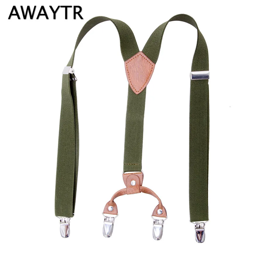 

Elastic Suspensorio AWAYTR Kids Suspenders 70cm Army Green Braces for Children Trousers Fashion Accessories 2-12 Years Old
