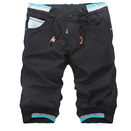 Модные хлопковые летние бермуды Homens хорошего качества удобные Hombres шорты - Цвет: Черный