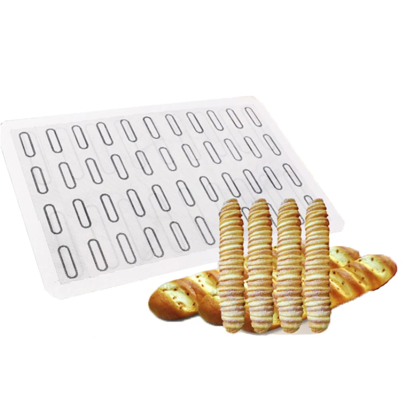 

Double-sided Silicone Mat 18/44 Eclair Pastry Non Stick Liner Perforated Macaron Cookie Tart Bread Mold For Baking Tools