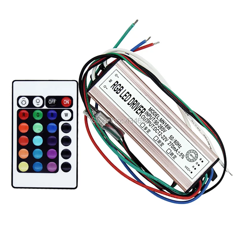 IP67 Водонепроницаемый 20 Вт cветодиодный драйвер RGB DC12-22V AC90-265V+ Пульт ДУ с 24 кнопками Управление для 20 Вт RGB светодиодный ночник лампа