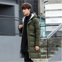 Зимние длинные с капюшоном Хлопок Для мужчин Куртки Мужские парки теплый толстый Для мужчин пуховик тонкий подходит Для мужчин новинка зимы модные Для мужчин Куртки