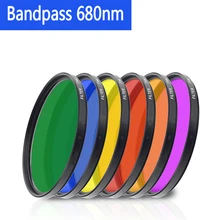 Standard Machine Vision Filters Red Bandpass 680nm C-Mouth Industrial Camera Lens Filter