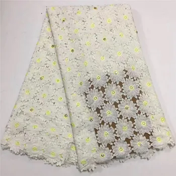 

New Coming African Water Soluable Guipure Lace Fabric Free Shipping Plain Color Luxury Rhinestones Lace For Garment dresses
