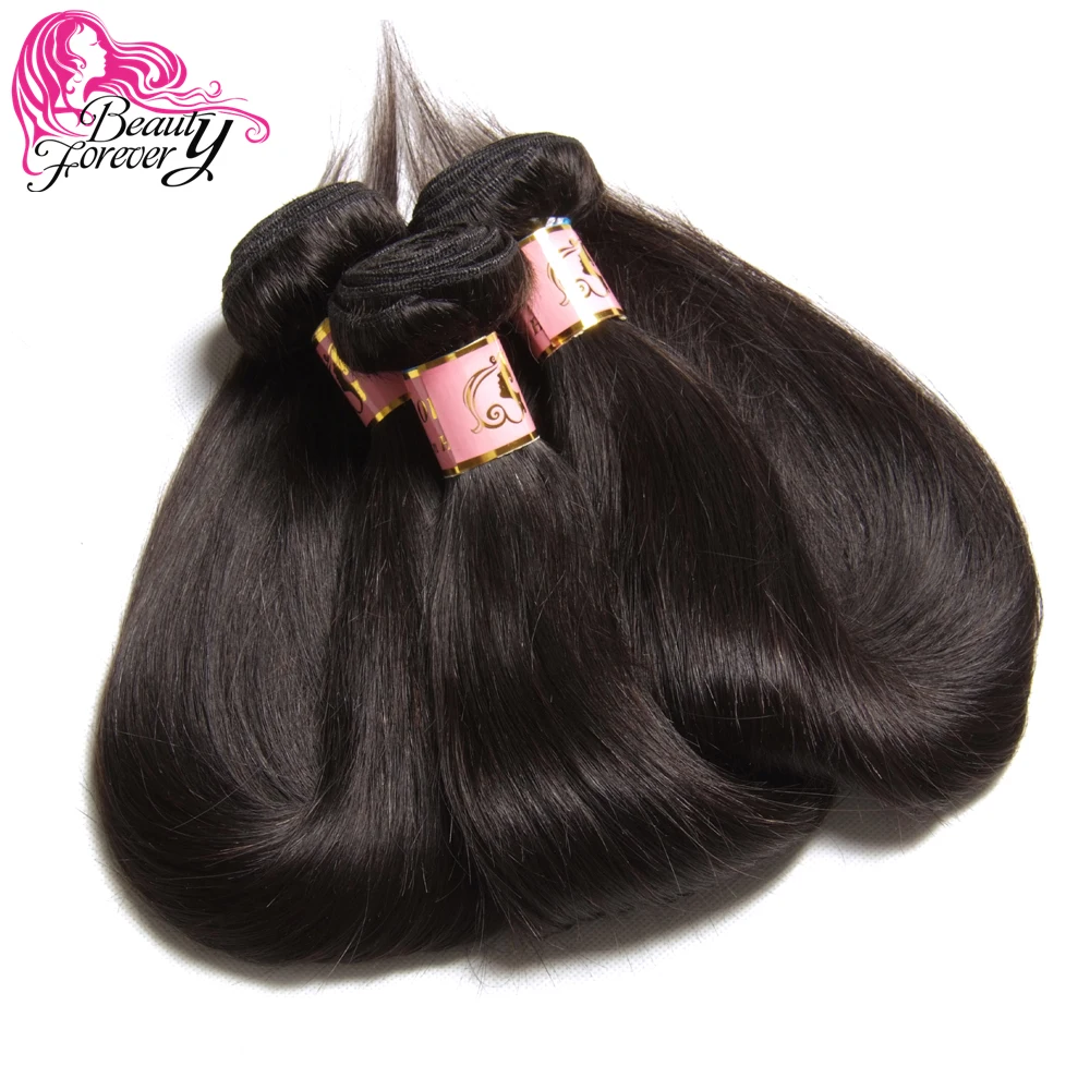 

Beauty Forever Brazilian Hair Straight Weaving 3 Bundles Remy Human Hair Weave Bundles Natural Color Free Shipping