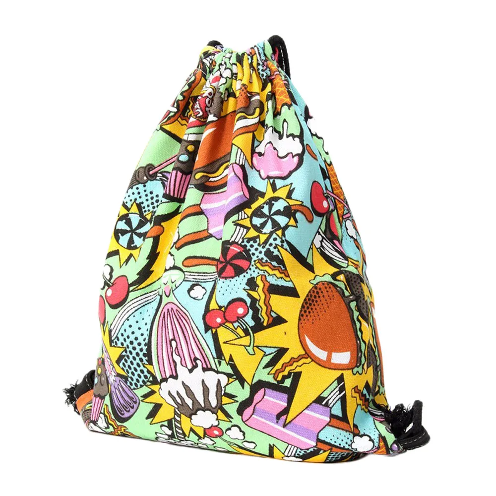 

ISHOWTIENDA Drawstring Bag men drawstring bag jewelry Unisex 3D Printing color Bags Drawstring Backpack sac a dos ficelle