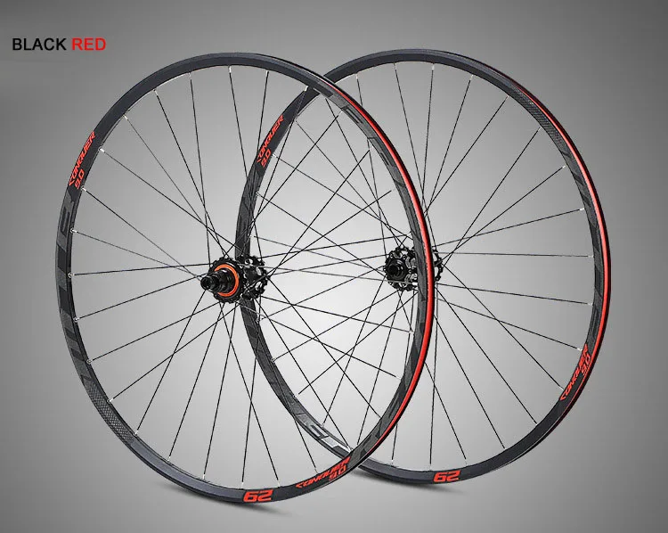 MTB 29 колесная M920-XD29 XC внедорожный горный велосипед через ось колеса 29er диски 28 отверстий карбоновая ступица 4 подшипника гоночный цикл - Цвет: BLACK RED