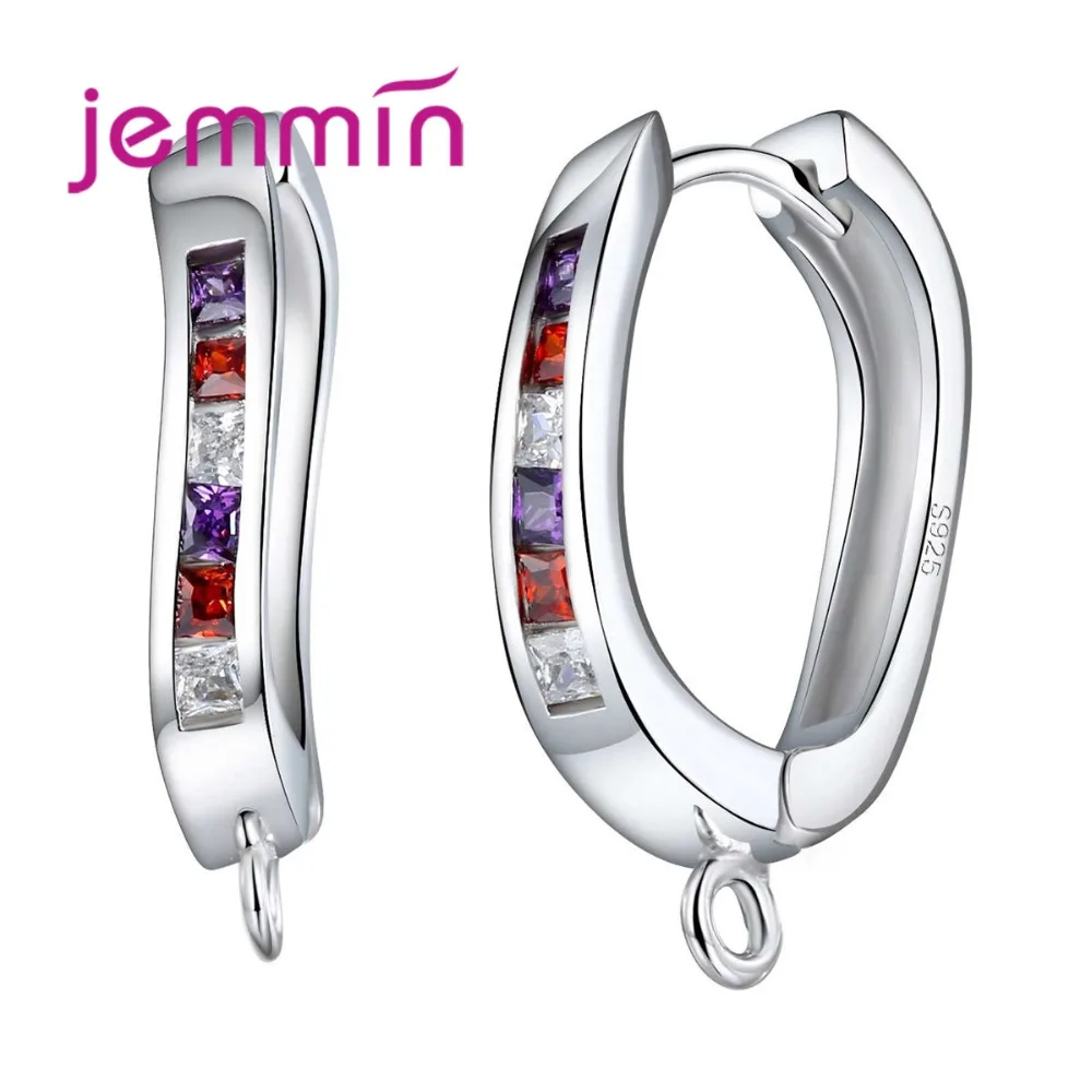 

Multicolor Crystal Hoop Earrings For women Trendy 925 Sterling Silver 10 Pcs Earrings Accessories For Making Jewelry