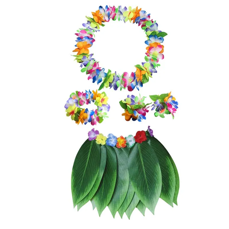 5 шт./компл. детей листья в форме Панциря Черепахи в гавайском стиле, танцевальный костюм для Юбка для танца \"хула\" в гавайском стиле вечерние одежда из травы платье джунгли костюм