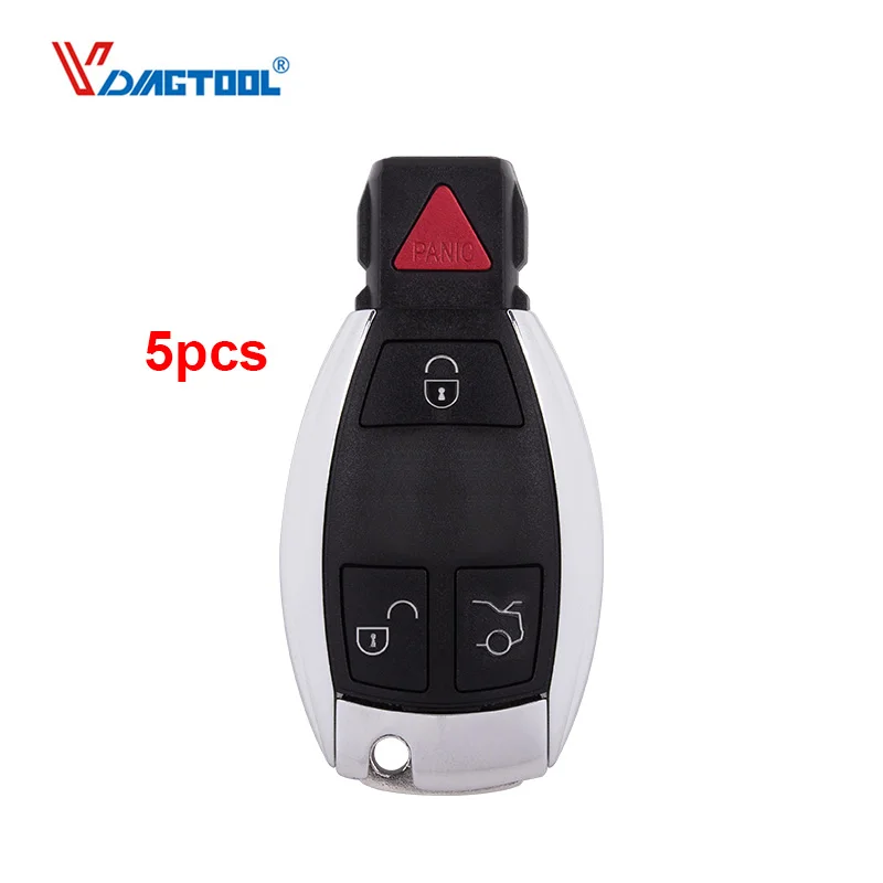

5PCS 3+1 Buttons Car Key Case Shell Keyless Remote Fob fit for Mercedes Benz E C R CL GL SLK Battery Clamp Holder Uncut Blade