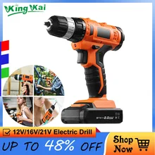 Perceuse électrique multifonction domestique sans fil, s12 16 21 V, batterie au Lithium Rechargeable étanche, tournevis dynamométrique, chine
