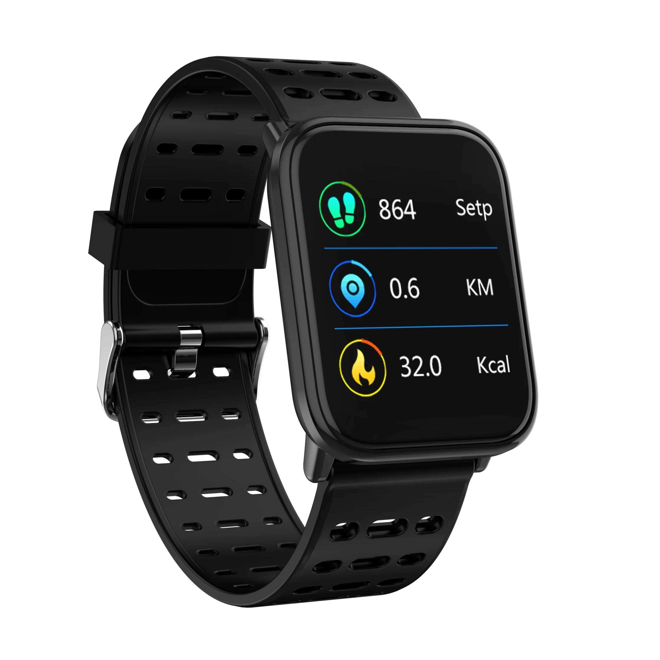 

2019 OGEDA Men Smart Watch Smartband Fitness Bracelet Big Touch Screen OLED Message Heart Rate Time Sleep Snap Smart Wristband