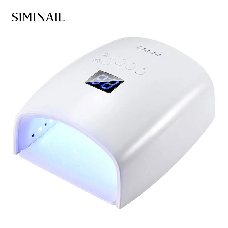 

SIMINAIL 48w Cordless Nail Lamp Wireless Nail Light for Curing Gel Nail Polish Art Decorations in Salon Use Red Light Beads