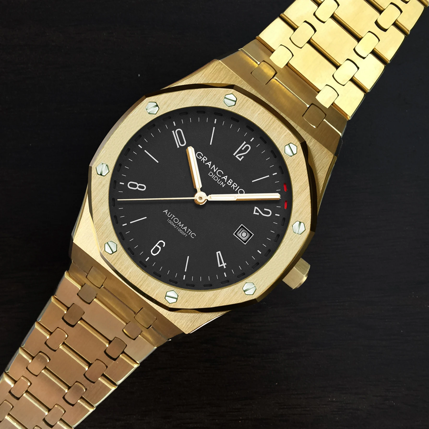 DIDUN ووتش الرجال أعلى العلامة التجارية الفاخرة التلقائي الميكانيكية ووتش العسكرية الأعمال الذكور ساعة اليد للماء 30 m ساعة اليد