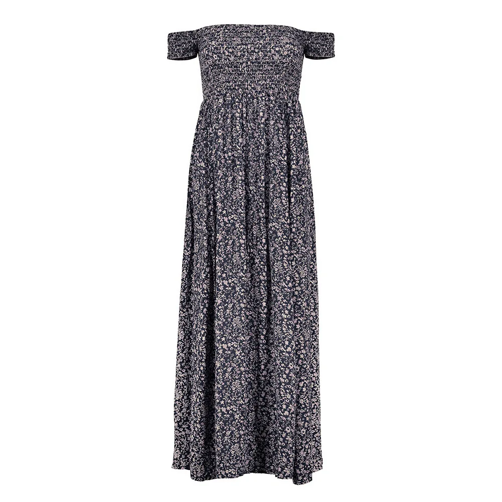 Summer Sexy Off-the-shoulder Ankle Length Strapless Floral Dress Split Women Plus Size Elegant Club | Женская одежда