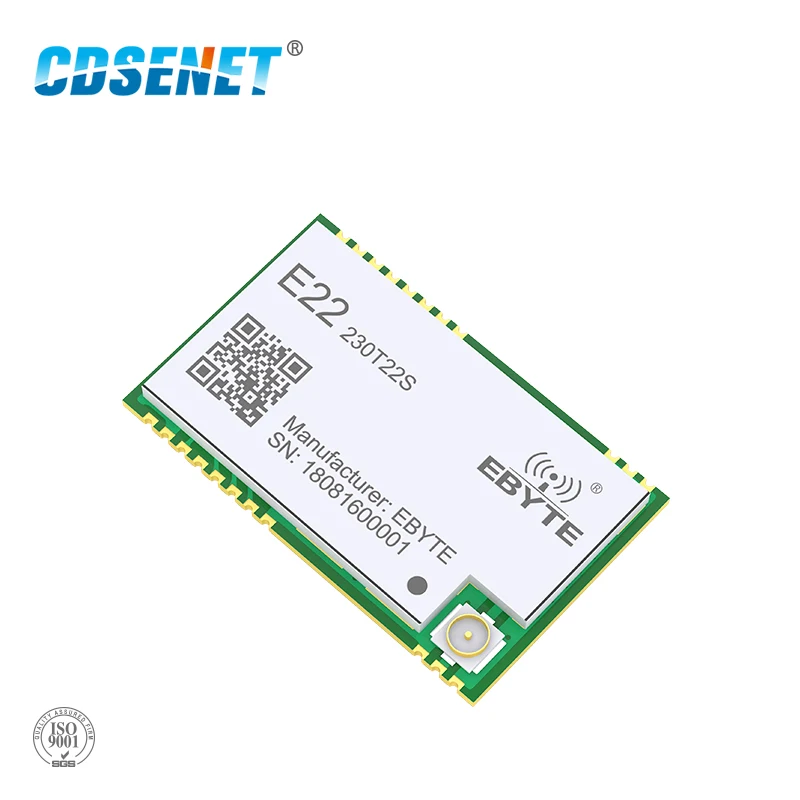 Беспроводной приемопередатчик SX1262 UART 22 дБм 230 МГц Рабочая Сеть RSSI SMD IPEX отверстие