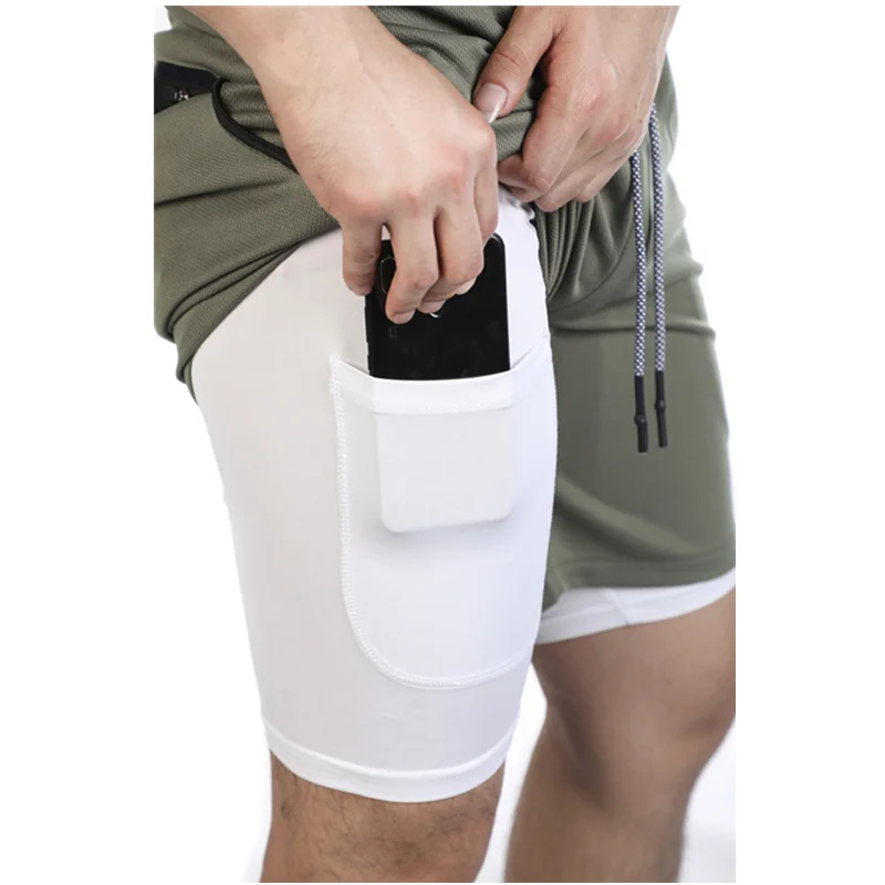 

New Double Layer Shorts Men Summer Quick-drying Breathable Running Men Shorts Sports Training Fitness Short Pants