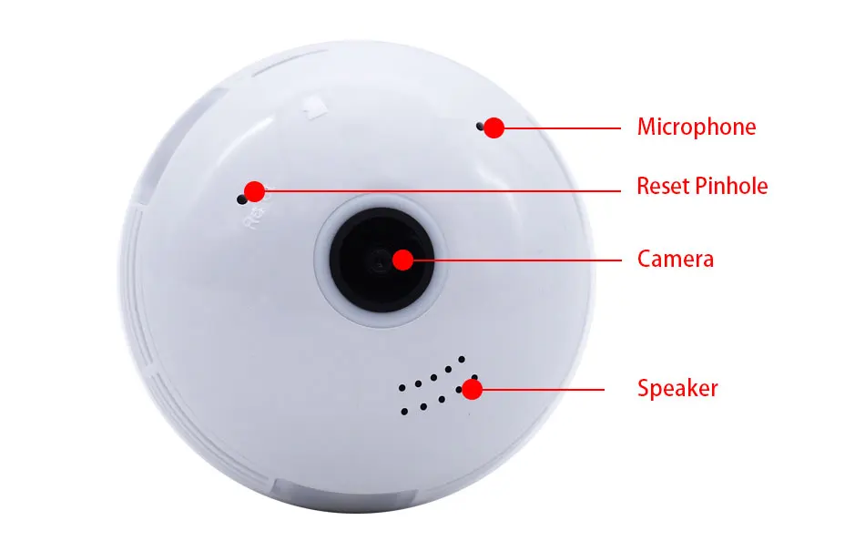 Беспроводная ip-камера с лампочкой, Wifi, 960 P, панорамная, рыбий глаз, домашняя, охранная, CCTV камера, 360 градусов, ночное видение