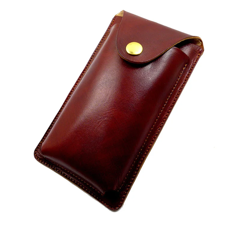 

Hold Two Mobile Phones Huawei Mate7 Mate8 Samsung A9 Oppo R9 Mobile Phone Holster Leather Waist Bag Waist Pack Wfd-6.0 Inch