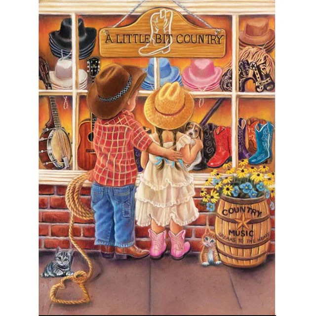 

5D DIY Diamond Painting Boy and Girl Diamond Embroidery Childhood Memories Cross Stitch Rhinestone Mosaic Painting Hobby