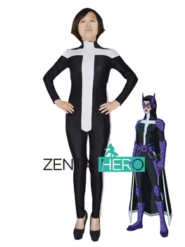 

ZentaiHero Custom Black & White Spandex Huntress Helena Bertinelli DC Comics Superhero Costumes Adult Bodysuit Zentai Catsuits