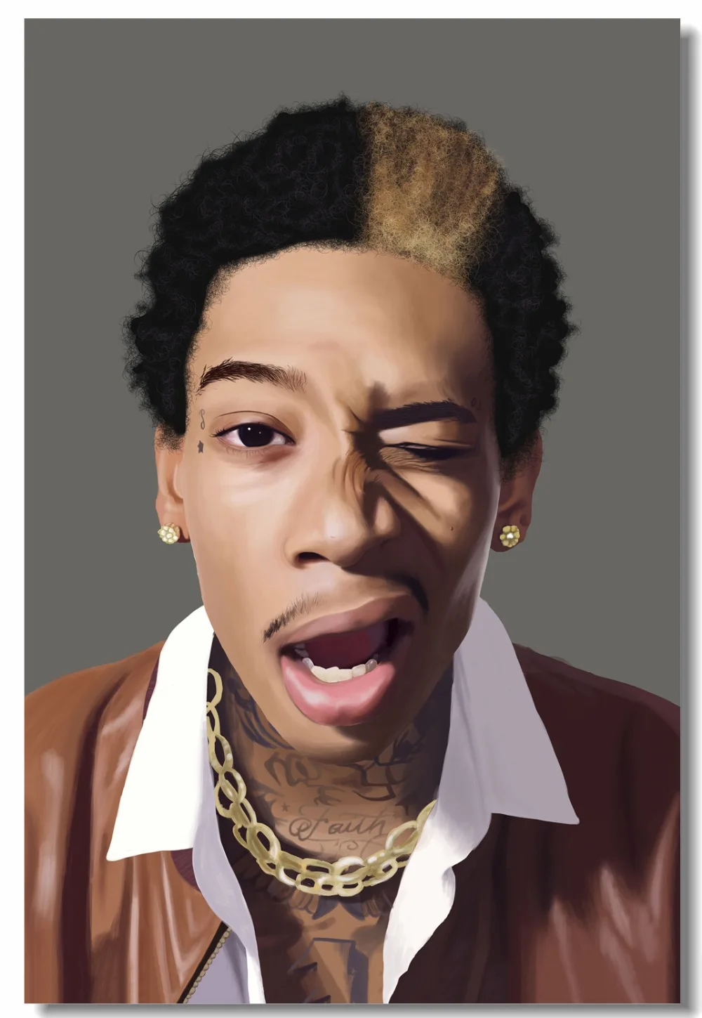 Печать на заказ Настенный декор Wiz Khalifa постер для рисования Настенная Наклейка