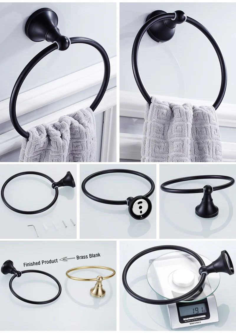 towel ring Holder Black 2