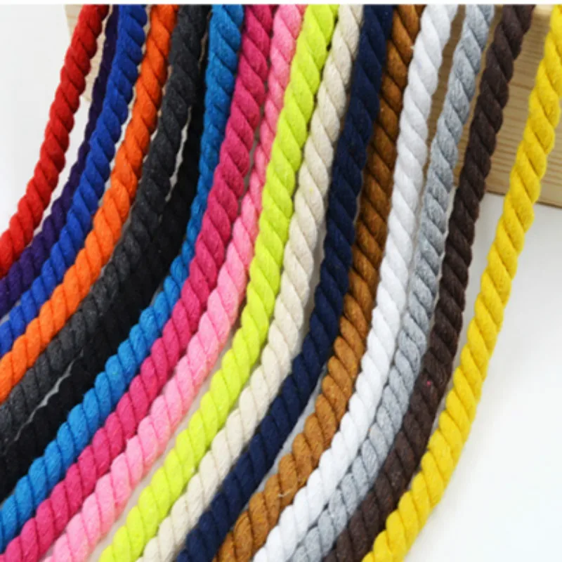 

15M/LOT Diameter 8mm Twisted Cotton Rope Decorative Cords Coarse Yarn THREAD ART DIY BAGS GIFT WRAP SEWING ACCESSORIES