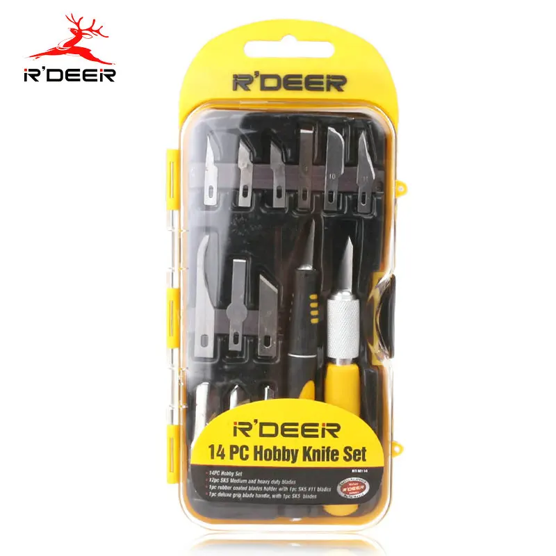 RDEER 14Pcs Gravers Wood Carving Knife Tools Fruit Food Craft Sculpture Engraving Knife SK5 Blades Chisel Craft Tools RDEER 14Pcs Gravers Wood Carving Knife Tools Fruit Food Craft Sculpture Engraving Knife SK5 Blades Chisel Craft Tools