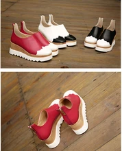 Size 35-39 # 3 Colours Lady Autumn Shoes Fashion Cool Korean Back-Zipper Roman Sweet Mix Color Wedges Lady Wedge Shoes ML2550
