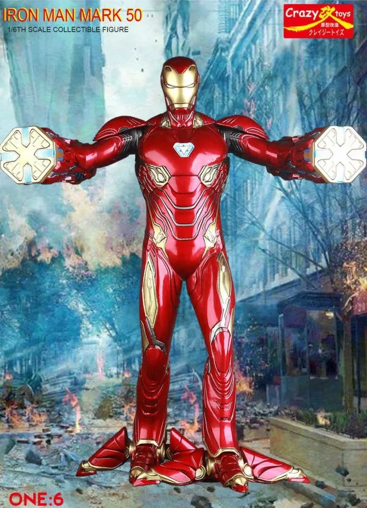 Сумасшедшие игрушки Marvel Мстители Железный человек MK50 1:6 ПВХ Коллекционная
