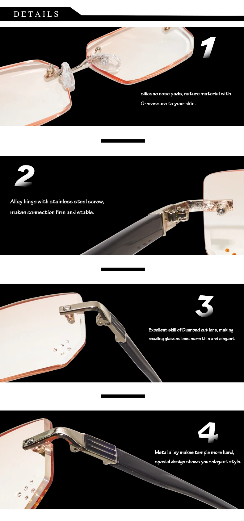 Цветные мужские очки для чтения женские солнечные линзы Oculos Aolly Алмазная огранка Gafas оторочка высокого качества очки без оправы для чтения