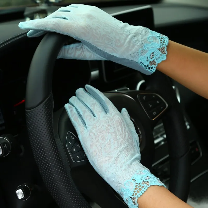 3 Pairs Women's Driving Gloves Sun Protection UV Full Finger Non Slip
