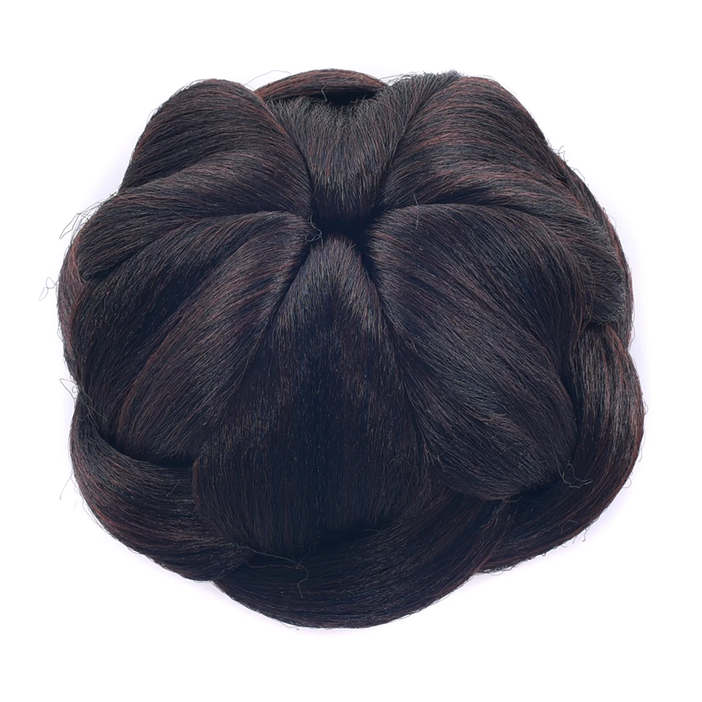 Soowee Trançadas Loira Clipe no Cabelo Falso Cabelo Sintético Bun Bun Donut Rolo Postiços Chignon Rápido para as Mulheres 7 Chignon Rápido para As Mulheres
