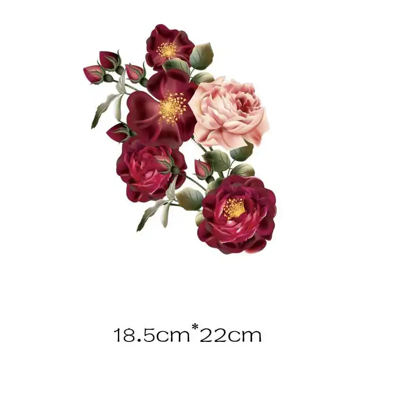 Горячие Цветущие розы цветок патч утюг на нашивки с полосками для одежды Глажка приложения для одежды применение друг друга