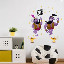 Наклейка s Волшебная Лампа Алладина мультяшная Наклейка на стену мечта большое автомобильное окно Хамелеон Флокирование машины стекло etch buzlu cam filmi