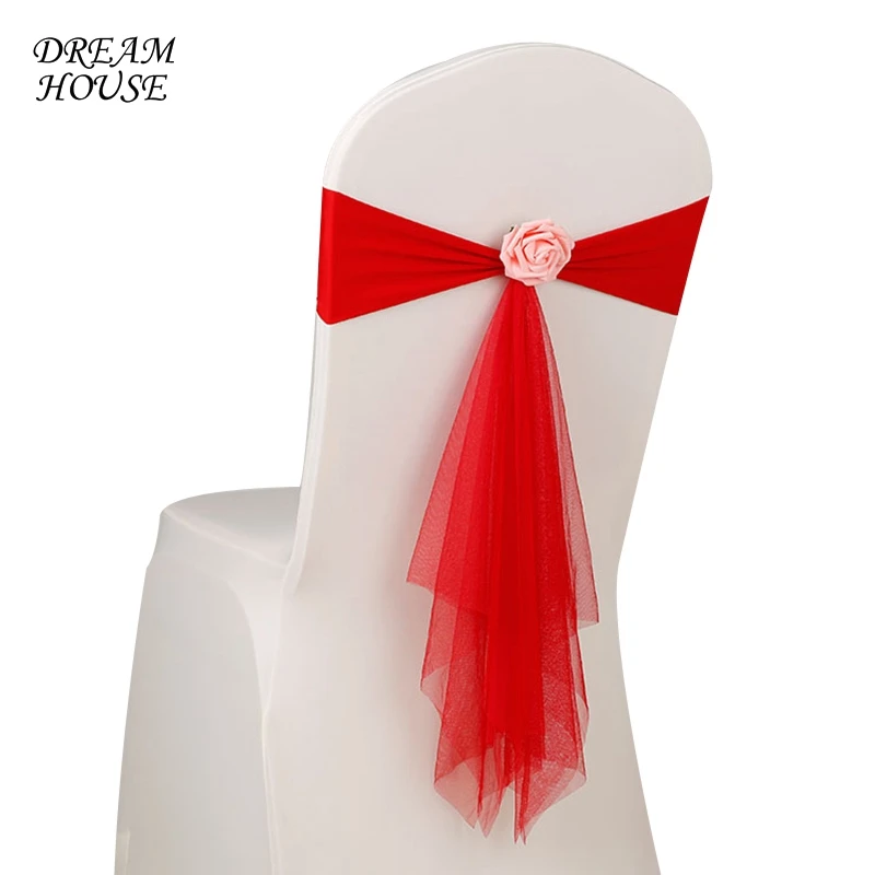 

Birthday Party Chair Sash Wedding Chair Sashes for Wedding Decoration Transparent Solid Color Event Ceremony Chair Sash Decor