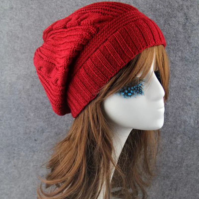 NIBESSER Unisex Wimter Solid Color Hip hop Snap Slouch Skullies