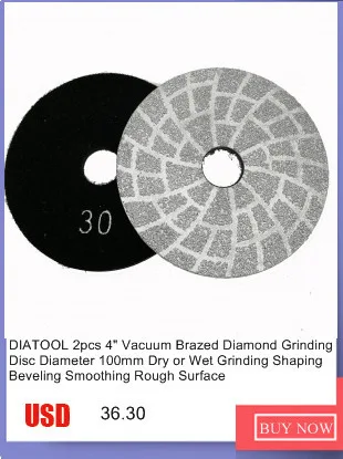 Diatool 5 шт. Dia30mm вакуумной пайки Алмазные диски с 6 мм хвостовиком, мельница, профессиональное качество