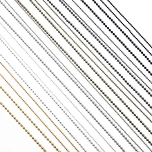 10pcs1. 5mm/2.4mm Bola Bead Chains Colares Achados Fechos De Metal Grosso Cadeia Colar Estilo Simples DIY (70 CM)