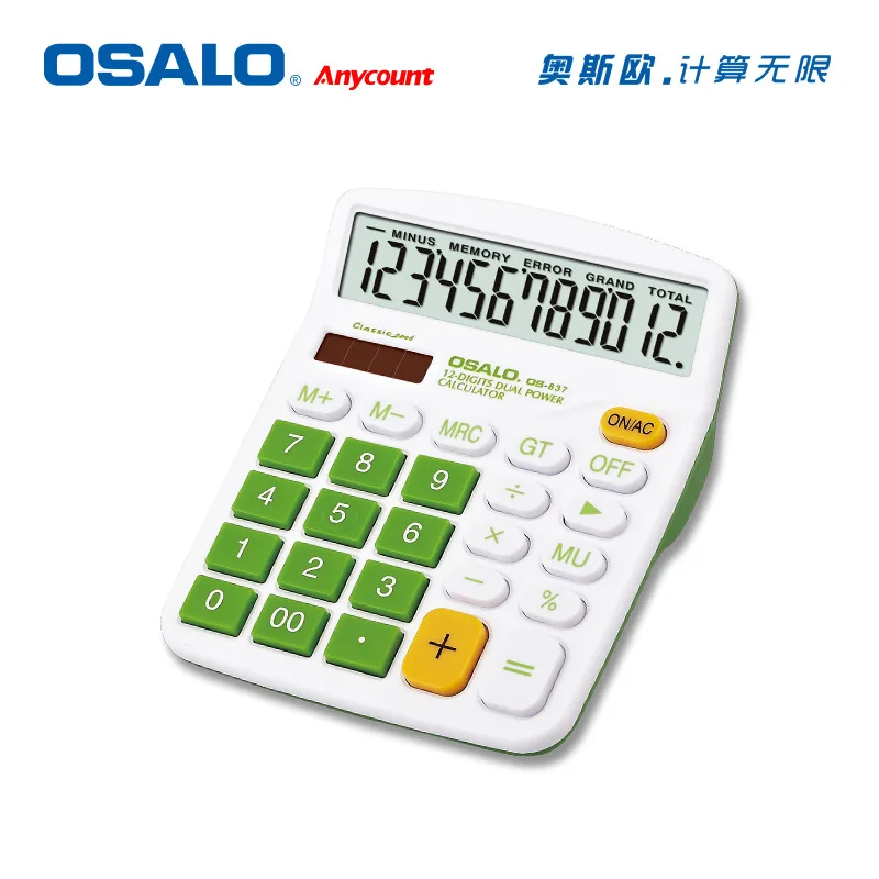 Osalo ABC12 المكتبية حاسبة أرقام العرض امدادات الطاقة الطاقة الشمسية المزدوجة اللون OS-837VC Osalo ABC12 المكتبية حاسبة أرقام العرض امدادات الطاقة الطاقة الشمسية المزدوجة اللون OS-837VC